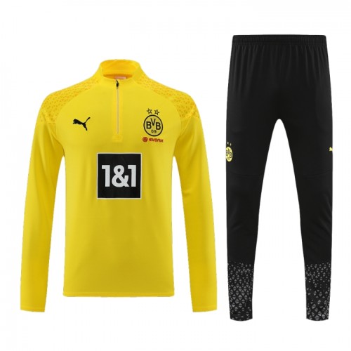 Borussia Dortmund Quarter Zip Trænings Sweatshirt 2023-24 Gul Borussia Dortmund Quarter Zip Trænings Sweatshirt 2023-24 Gul